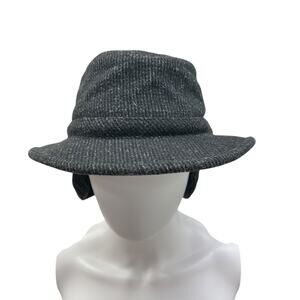Quiet Luxury Wool Winter Hat Tilley Endurables Black Ear Flap Size 7 3/8